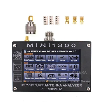 MINI1300 5V/1.5A Анализатор Антенны HF VHF UHF 0,1-1300MHZ Частотный Счетчик SWR Метр 0,1-1999 с Сенсорным Экраном 4,3 