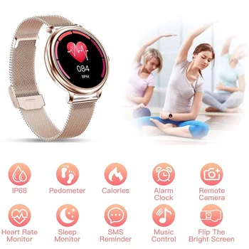 Многофункциональные женские смарт-часы IP68, водонепроницаемые, мультиспортивные режимы, мониторинг сердечного ритма, артериального давления, умные часы для Android