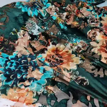Эластичная выгоревшая бархатная ткань, качественный материал для свадебного платья Cheongsam в стиле Чонсам.