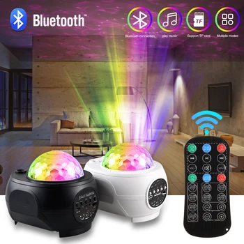 Звездное небо Звездный проектор Лампа USB светодиодный ночник Bluetooth Музыкальный плеер Голосовое управление Ночник для детей Подарок Декор спальни