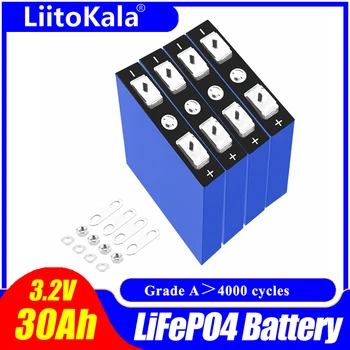 4 stücke LiitoKala 3,2 V 30Ah LiFePO4 batterie zelle Lithium-eisen phosphat tiefe zyklen für Diy 12V 24V 36V 48V solar energie U