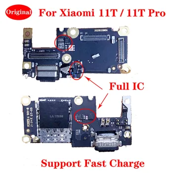 Оригинальная Зарядная Док-станция USB Port Board Для Xiaomi 11T Mi 11T Pro 5G Разъем Для Зарядки Слот Для Чтения Sim-карт Гибкий Кабель Запчасти