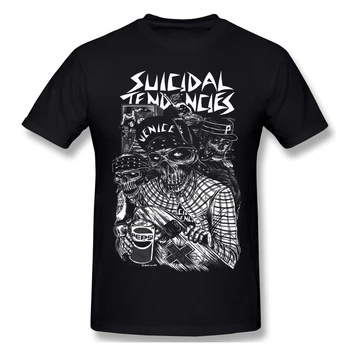 Хлопковые футболки с принтом суицидальных наклонностей, мужская уличная мода в стиле панк