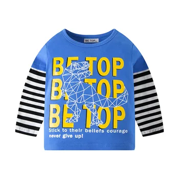 Хлопковые футболки для мальчиков, новая осенне-весенняя модная детская одежда с динозаврами, детские блузки с длинными рукавами, хит продаж, топы для малышей