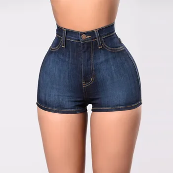 Новые жаркие летние женские джинсовые шорты Femme, джинсы для женщин, короткие женские шорты с высокой талией, большие размеры