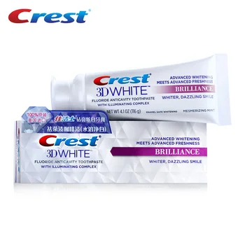 Зубная паста Crest 3D White Advanced Freshness Brilliance Для Отбеливания зубов Технология Smile Whitelock Муссовый Пенопластовый Тюбик Зубной Пасты