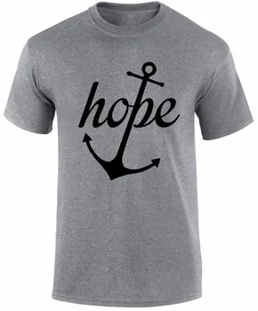 Новая модная брендовая одежда, футболка с круглым вырезом и коротким рукавом, Якорь надежды, Религиозная футболка с библейским слоганом Евангелия Иисуса, мужская футболка с принтом