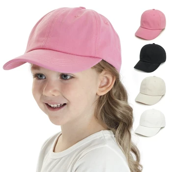 Детская бейсбольная однотонная шляпа с изогнутыми полями для дальнобойщиков Солнцезащитный козырек