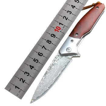 Карманный Складной нож С деревянной ручкой, Высококачественные Тактические Ножи из Дамасской стали, Коллекция инструментов для охоты на открытом воздухе, Подарки