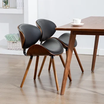 Европейские обеденные стулья для кухни Мебель для дома класса люкс Ins из массива дерева Кресло-жук Современные минималистичные стулья
