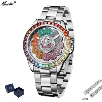 Мужские часы Iced Out с красочными бриллиантами, роскошные кварцевые мужские часы в стиле хип-хоп, Дизайнерские Мужские часы с поворотным циферблатом Relogio Masculino