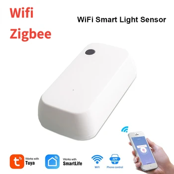 Датчик освещенности Tuya WiFi Zigbee Беспроводной умный датчик освещенности Детектор яркости Работает с приложением Smart Life