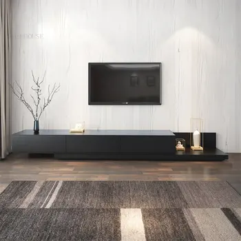 Современный простой деревянный шкаф для телевизора Мебель для гостиной в скандинавском стиле, роскошная напольная подставка для телевизора, Выдвижные шкафы для телевизора в маленькой квартире