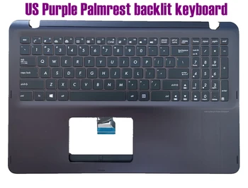 Американская Фиолетовая клавиатура с подставкой для рук и подсветкой для Asus Q524U Q524UQ Q524UQK Q534U Q534UX Q534UXK