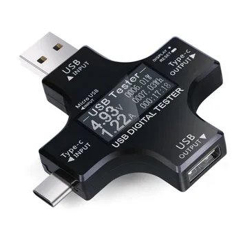 Многофункциональный USB-тестер Type-C PD, Зарядное Устройство, Тестер постоянного тока, Цифровой дисплей, Амперметр, Измерительный Инструмент