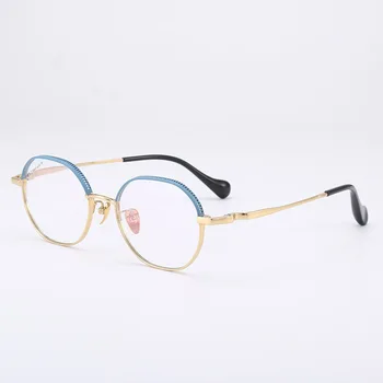 Модные круглые солнцезащитные очки в оправе в японском стиле с высококачественными женскими золотыми очками, Мужские очки по рецепту