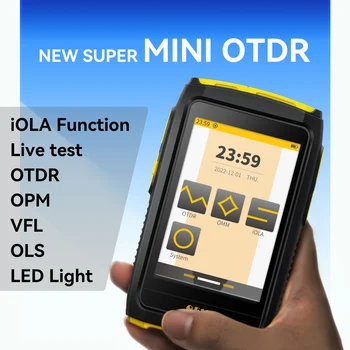 OFW Mini OTDR Активный Волоконный Тест в реальном времени 1550 нм 20 дБ Волоконно-Оптический Рефлектометр с Сенсорным экраном VFL OLS OPM FWT-100