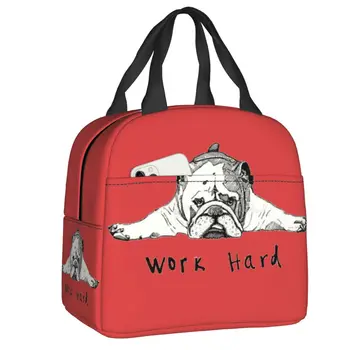 Изготовленная на заказ забавная сумка для ланча с французским бульдогом для тяжелой работы для мужчин и женщин, термоизолированный ланч-бокс для учащихся школы