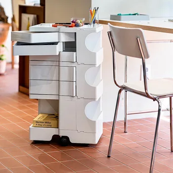 Трехэтажный прикроватный столик Nordic Creative Furniture Net Red Ins Передвижные шкафчики Вращающиеся шкафы для хранения