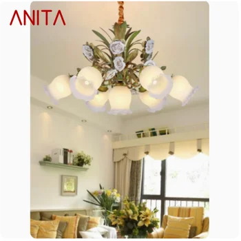 Американская садовая люстра ANITA, корейская креативная теплая гостиная, столовая, травяная лампа