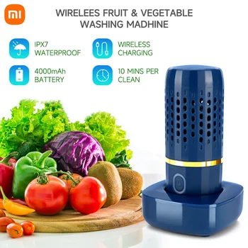 Портативная стиральная машина Xiaomi для фруктов и овощей, Перезаряжаемый через USB Очиститель для риса, мяса, продуктов питания, удаляет остатки очистителя воздуха