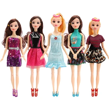 1 комплект модного кукольного платья, повседневная одежда ручной работы, Одежда для девочек, юбка, аксессуары, одежда для куклы Барби, Кукольный домик своими руками, детские