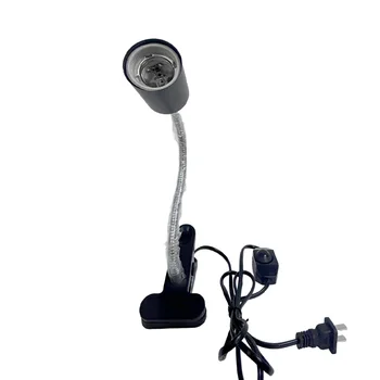 Базовая розетка с зажимом на гусиной шее, кабель с переключателем для домашних растений, гибкий держатель настольной лампы на 360 градусов