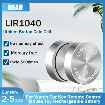 1-5 Шт. LIR1040 LIR 1040 3,6 В 35 мАч Литиевая Аккумуляторная Батарея Для Игрушечных Часов TWS Bluetooth-Гарнитура Замена Кнопки Монетная Ячейка