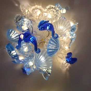 Сказочные Огни 3 м 2 м Океанская Раковина Гирлянда LED Light String Рождественская Гирлянда для Свадьбы, Дня Рождения, Наружного Украшения