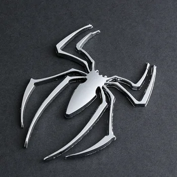 3D горячие новые автомобильные наклейки Металл Серебро / золото в форме паука Хромированный значок Авто эмблема наклейка