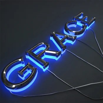 Келли Настроила 3D Светодиодные светящиеся буквы для вывесок, Деловые наружные металлические вывески с подсветкой, название рекламной панели компании, логотип на стене