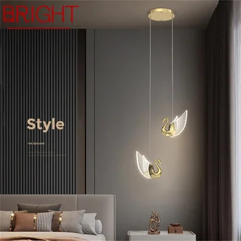 ЯРКАЯ скандинавская креативная подвесная люстра с лебедем, подвесной светильник, современный светильник для гостиной, столовой