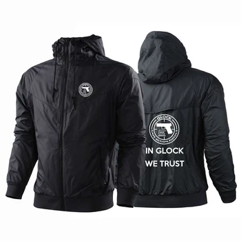 2023 Пистолет Glock Логотип США Осень Зима Мужская Куртка Пальто Модный Спортивный Костюм В стиле Пэчворк Ветровка Повседневная Спортивная Одежда Топ
