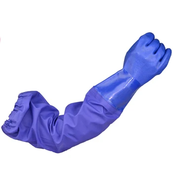 NMSAFETY На 58 см длиннее химзащитных маслостойких перчаток из ПВХ, устойчивых к воздействию кислот и щелочей, водонепроницаемых защитных перчаток