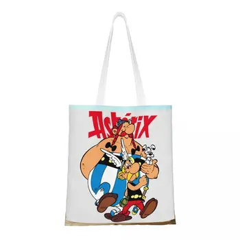 Многоразовая хозяйственная сумка Asterix и Obelix Женская холщовая сумка через плечо Прочные сумки для покупок из серии французских комиксов