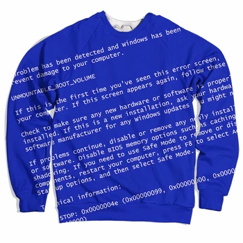 Синий сублимационный принт В натуральную величину США-ЭКРАН СМЕРТИ, теплый и удобный свитер Sweatshirt 2