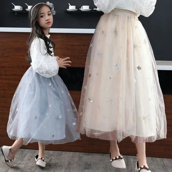 2018 Новые юбки для девочек, сетчатые детские юбки-пачки, расшитая блестками юбка для бального платья принцессы для девочек, DQ825