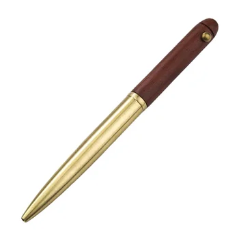 Вращающаяся металлическая Деревянная ручка с бисером, офисная масляная ручка, ручка для подписи, канцелярские принадлежности для студентов, милые канцелярские ручки для письма
