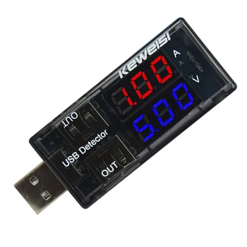 KWS-10VA USB-тестер тока и напряжения, цифровой тестер с двухметровым дисплеем, Вольтметр батареи, Прочный амперметр, детектор зарядного устройства для телефона