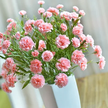 Гвоздики Искусственные цветы Букет роз для украшения свадьбы Искусственные цветы для гостиной Домашний декор Фестивальные подарки для мамы