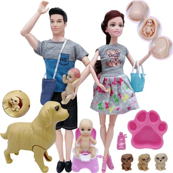 Игровой набор Happy Family Dolls для беременных, кукла для мамы, папы, Кена и жены, Детская кукла, коляска, Постельные принадлежности, игрушки для игр для девочек
