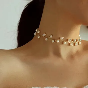 LETAPI Роскошные ожерелья из бисера с жемчугом для женщин Винтажное жемчужное модное женское колье Золотого цвета Свадебные украшения Ожерелья Подарок
