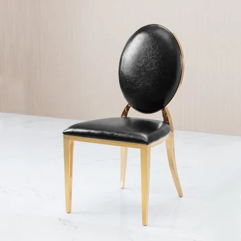 Легкий Роскошный обеденный стул из нержавеющей стали Металл Золото Современный Простой Бытовой стул Обеденный стул для гостиной