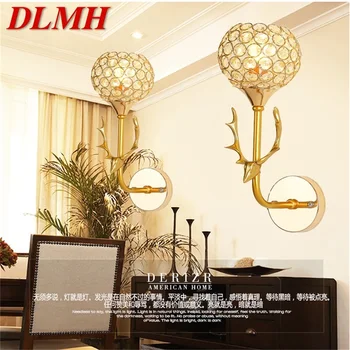 Настенные светильники DLMH Современные креативные светодиодные золотые бра Хрустальные светильники в помещении для домашней спальни