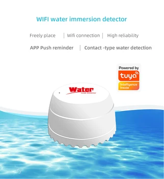 Беспроводной датчик утечки Tuya Graffiti WiFi для домашней кухни, детекторы разлива воды и погружения в сочетании с сигнализацией со звуковым сигналом
