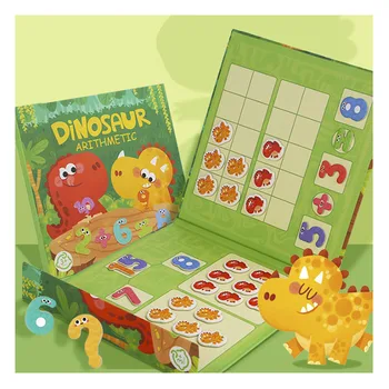 Детские игры Монтессори, Магнитный динозавр, Арифметическая книга, Математическое сложение, вычитание, разложение, Математические игрушки, Развивающие игрушки